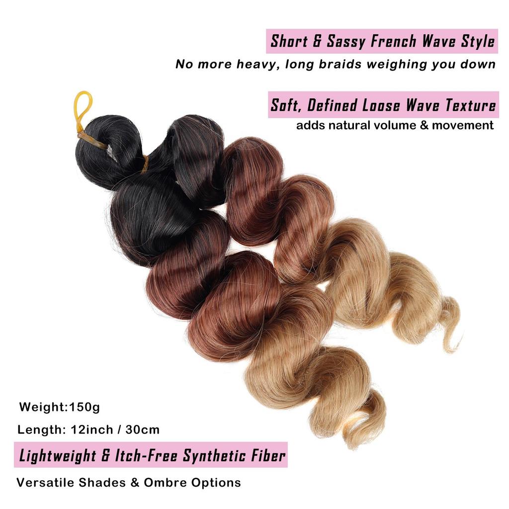 Short French Curly Crochet Hair Loose Wave Synthetic Braiding Hair Extensions for Black Women