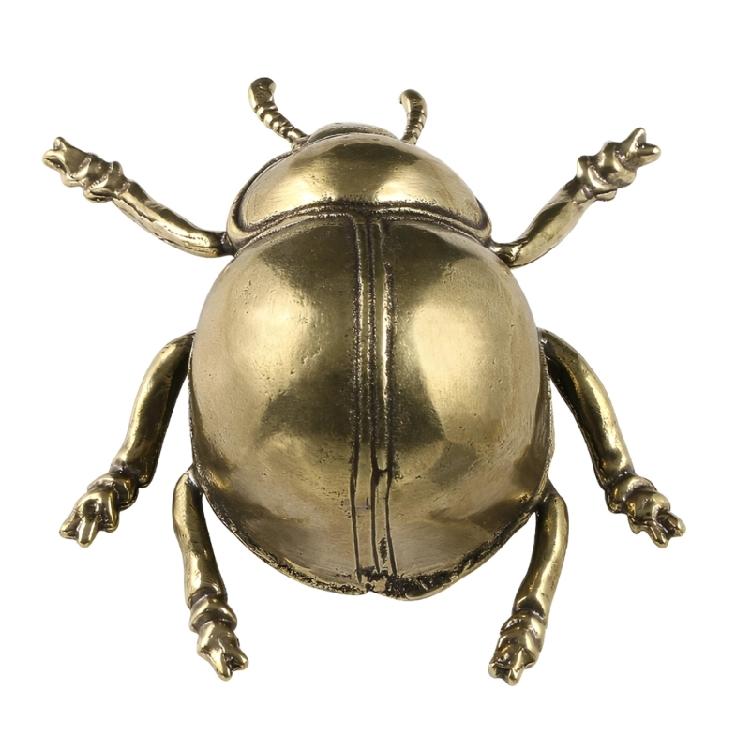 

Bronze Insect Figurine Sophisticated Golden Bronze Insect Statue Statue Ladybugs Model With Textured Finish 1