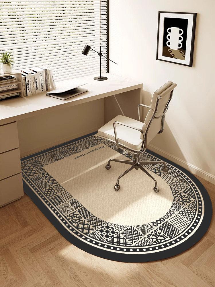 

Vintage Floral Curved Carpet Waterproof Study Room Gaming Room Floor Mat Cloakroom Foot Cushion Home Decoration 90x120cm 35x47inch