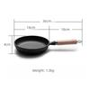 EDGING Small Frying Pan, Flat Bottom Pan, 18cm Cast Iron, Oil-Gathering Breakfast Egg Pan, Household Small Frying Pan, Steak Pan