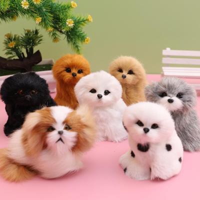 Plush Dog Barking Basket Ornament: Handmade Rattan Flower Craft