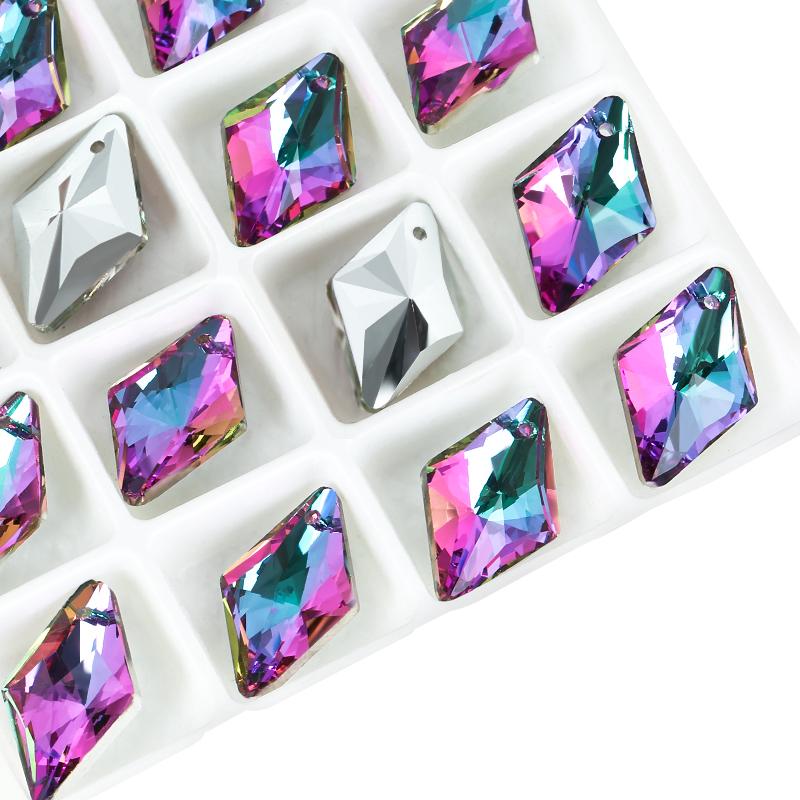 12Pcs Crystal 6320 Rhombus Pendant Glass Austria Loose Beads Charms Rhinestones for DIY Earring Necklace Jewelry Accessories