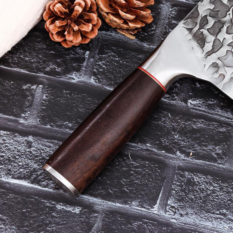 Forged Kitchen Knives Chopper Set FullTang Hand Made Chef Knife Professional Meat Cleaver Steel Wrapped Around Solid Wood Handle