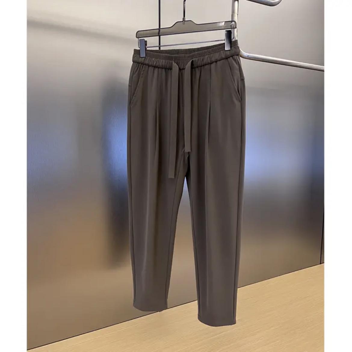 

Мужские повседневные облегающие брюки-шаровары цвета моркови - с защитой от морщин, однотонные 2XL темно-коричневого