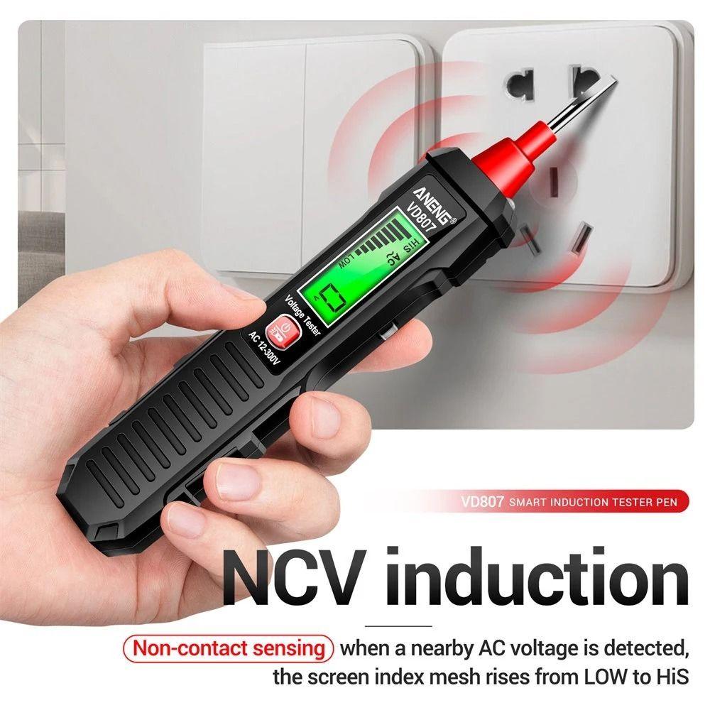 Non-Contact Voltage Detector LCD Display Voltage Tester Pen NCV Continuity Meter Electrician Tool