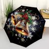 1pc Christmas Snowman Design Automatic Opening Folding Umbrella with Holly Berries, 8 Bone Iron Frame, Outdoor, Festive Gift for Fans, Travelers, Dail