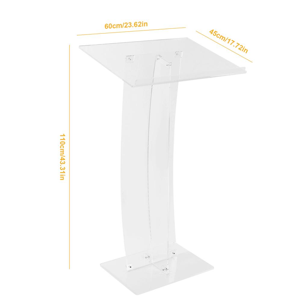 43.31 Inch Acrylic Clear Pulpit Lectern Transparent Churches Lecterns Church Lectern for Churches Speeches Weddings Classroom