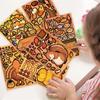 8 Thanksgiving Puzzle Face-changing Stickers, Cartoon Turkey And Squirrel Children's Cute Puzzle Diary DIY Stickers