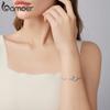 Bamoer 925 Silver Butterfly Charm Bracelet Lightweight CZ Beads Link Chain for Women Teens Gift Natural Wrist Decor