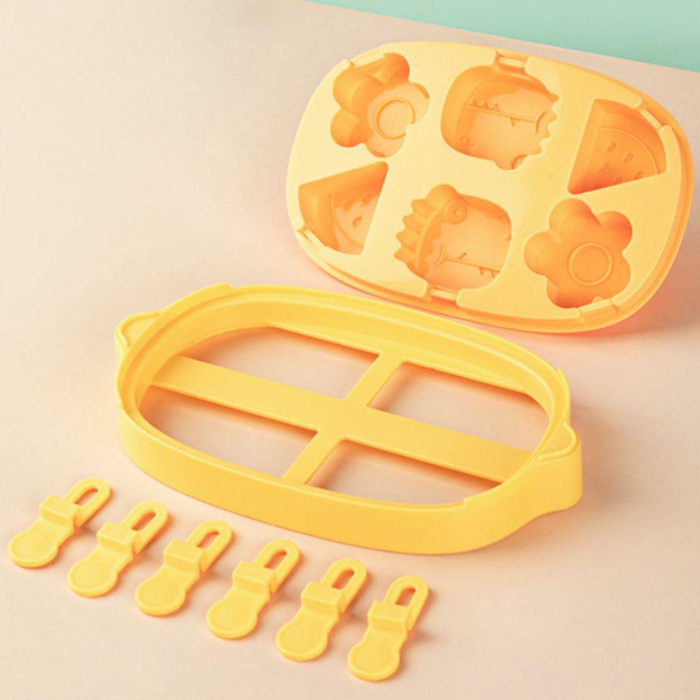 6/8 Cavity Cartoon Silicone Ice Cream Mold Dust Cover Ice Lolly Mold Ice Candy Maker  Cheese