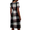 Ladies' Plaid Casual Fashionable Short Sleeved V-neck Dress
