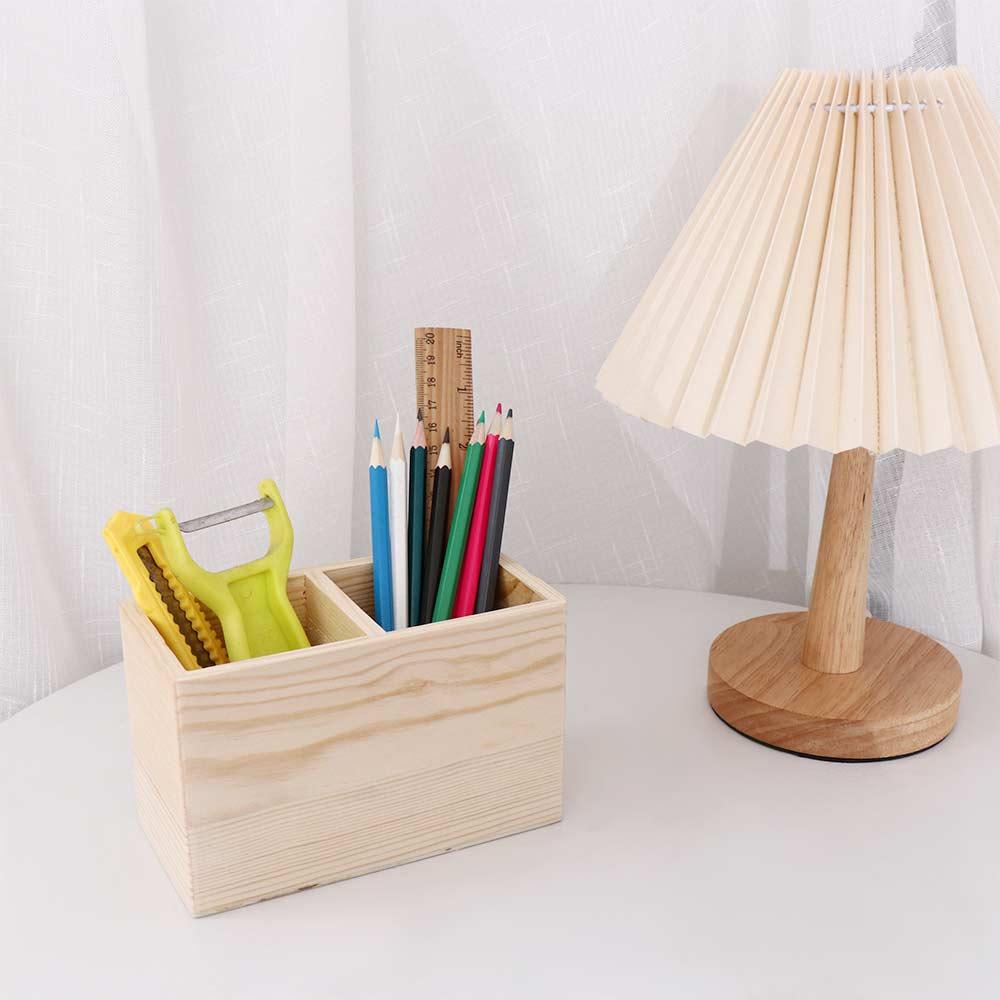 Container Pen Holders 1/2 Grid Organizer Desktop Storage Box Stationery Organizer Pen Holder