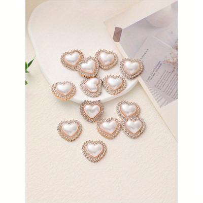 Herzförmiger Strass- & Kunstperlen-Dekor Heimkleidungszubehör DIY Schmuckherstellungsmaterialien