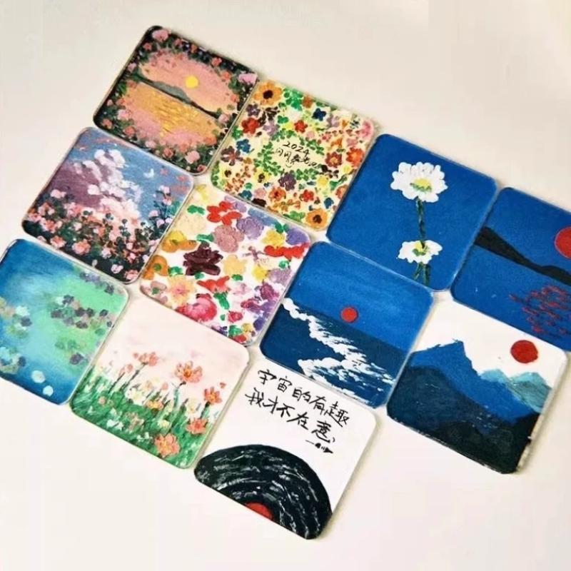 10Pcs Diy Fridge Acrylic Magnet Craft With Adhesive Backing Christmas Home Decoration Wedding Birthday Party Handmade Gifts