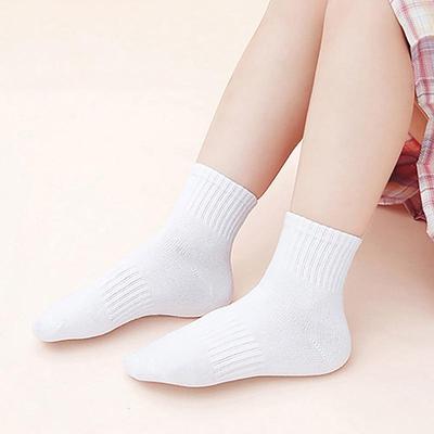 5 Pairs Student Sports Socks Cotton Soft Long Tube Socks Absorbing Sweat Girls Boys Baby Black White Tube Socks 1-13 Years
