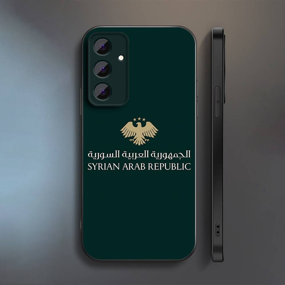 S-Syrian A-Arab Republic Logo Phone Case For Samsung S 25,24,23,22,30,21,10,9,Ultra,Plus,Lite,FE,4,5 G Soft Black Case
