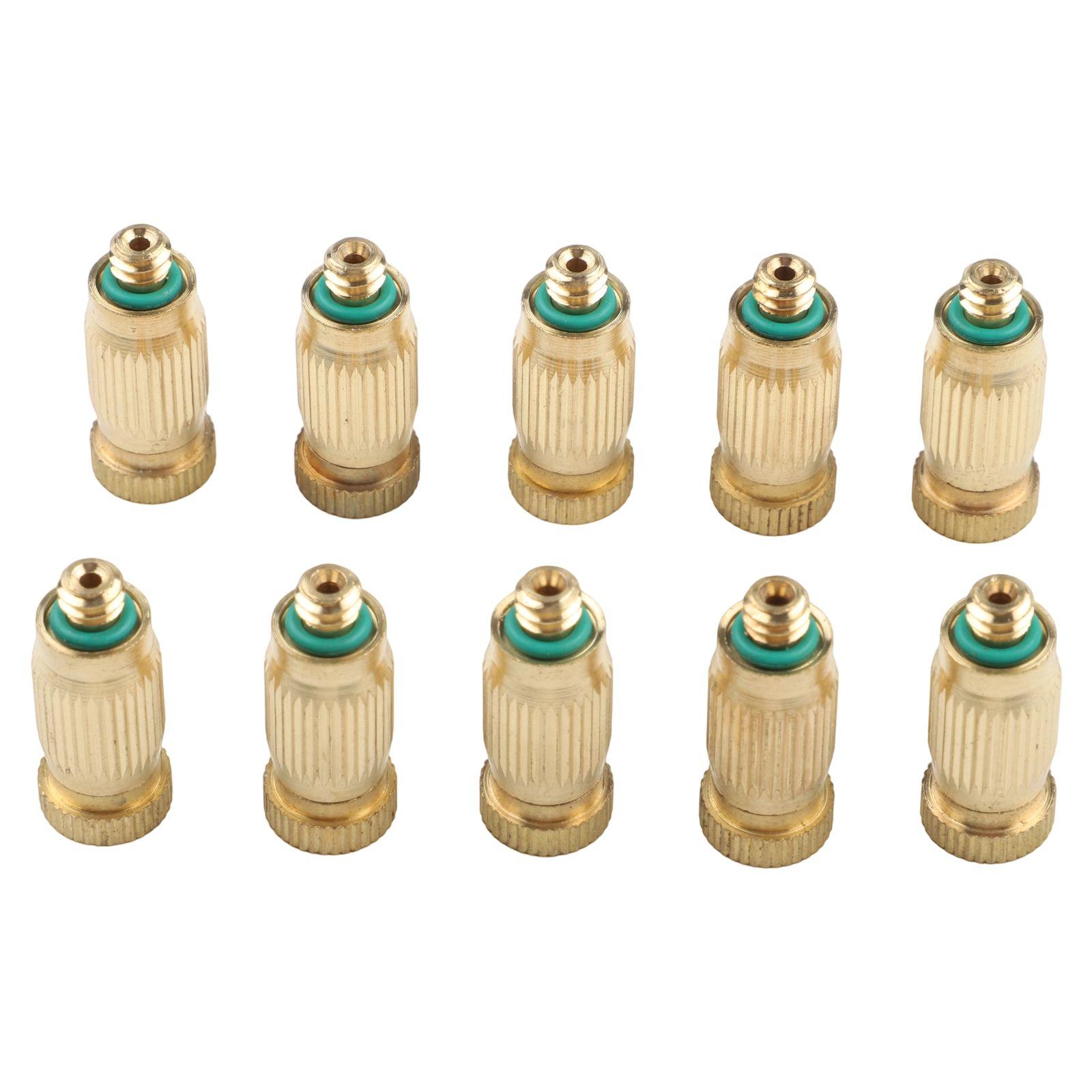 10PCS Brass Misting Nozzle Spray Head Patio Outdoor Misting Cooling Garden Sprinkler Nozzle Accessories