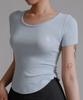 LIKE THE MOST U-Neck Round Cut Half T-Shirt_Sky Blue