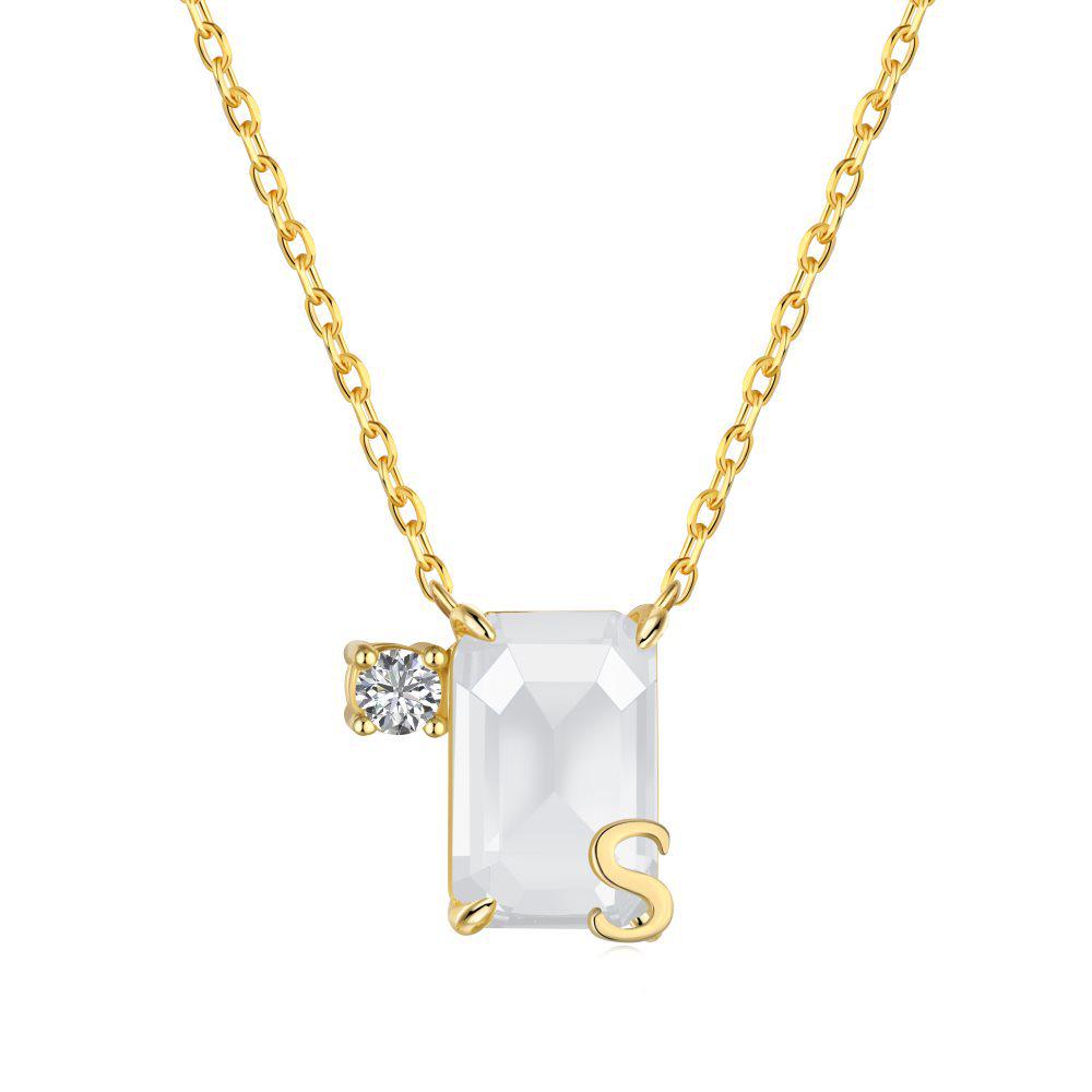 Collier Aurora Love en Argent Sterling S925 pour Femme avec Zircon - Design 26 Lettres, Cadeau de Noël Haut de Gamme