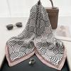 Simple Stripe Printing Imitation Silk Scarf, High-End Shawl, Versatile Neck, Women'S Fashion Temperament Square Scarf