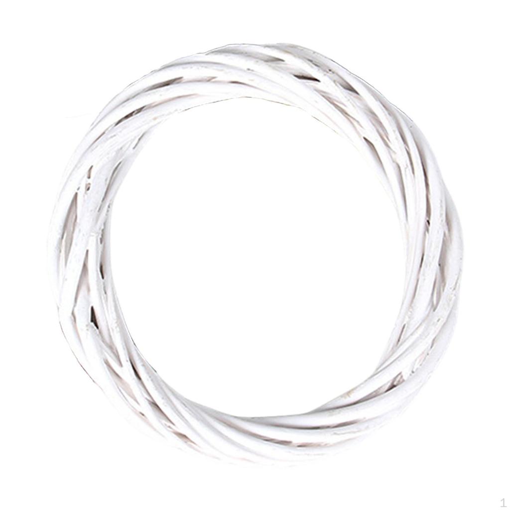 DIY Rattan Wreath Artificial 6" Round Woven Hanging Ornament Crafts for Christmas