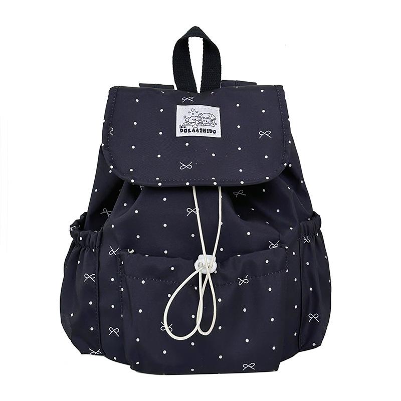 Schultasche Schleife Polka Dot Träger Rucksack Weiblich College-Stil College-Student Pendler Schultasche Nische Freizeit Reisen Kleiner Rucksack