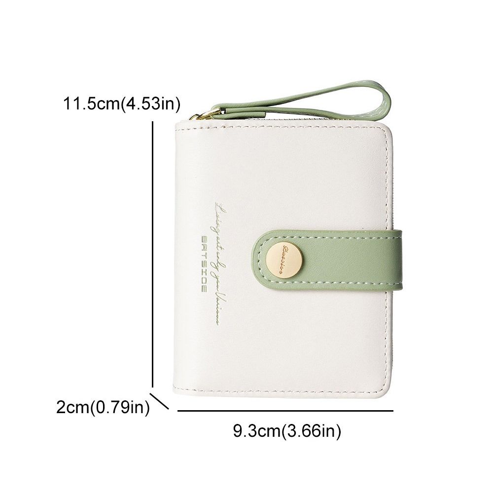 Solid Color Women's Wallet Short PU Purse Simple Lady Wallet Card Holder