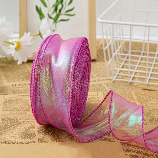 Sheer Tulle Ribbon 3.8 Yards Craft Decorative Ribbon Iridescent Tulle Ribbon Roll for Flowers Wedding Invitations Gift Wrapping