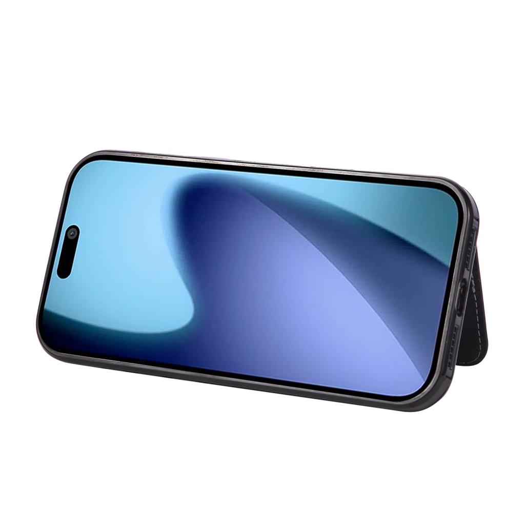For iPhone 17 Pro Case Card Holder Kickstand PU Leather + TPU Phone Cover