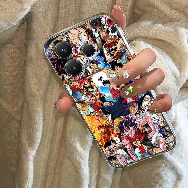Hot One Anime P-Piece Case For Xiaomi Redmi Note 15 14 13 12 11 10 Pro Plus Cover For Redmi 15C 15 14C 13C 12C Clear Phone Cases