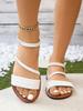 One-word with Platform Sandals Female Summer 2025 New Versatile Fairy Style Flat-soled Muffin Shoes Roman Shoes