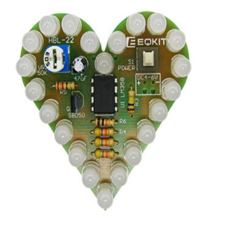 

Diy Electronic Kit Heart Shape Led Breathing Light Electronic Kit Multiple Colors Electronic Components Welding Practice Board