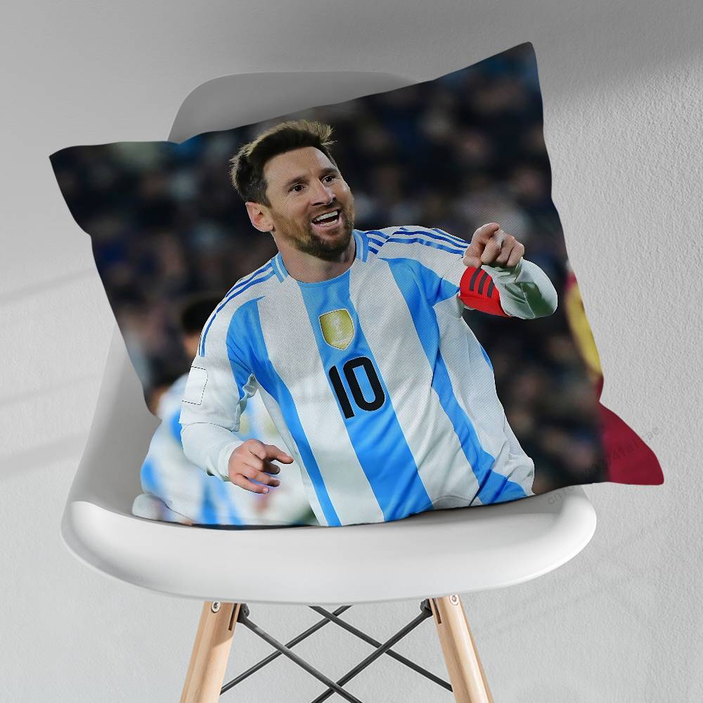 Funda de Almohada Decorativa Cool de Fútbol MMessis Funda de Cojín para Sofá de Sala de Estar Para Decoración del Hogar Dormitorio Protector