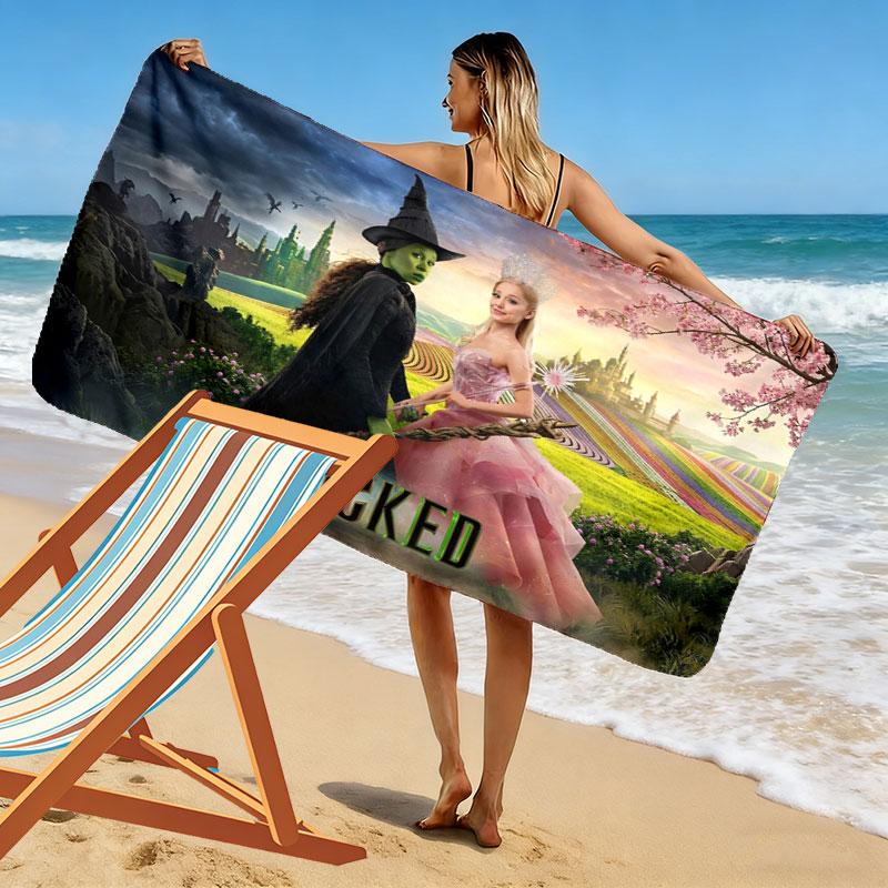 Wicked Print Beach Towel, Large Soft Quick Dry Towel for Beach Camping Swimming