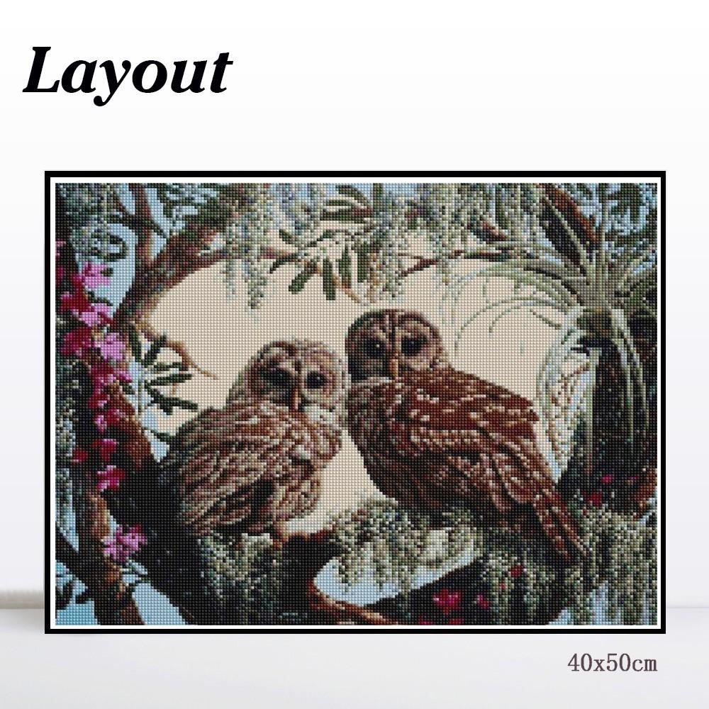 

5D DIY Алмазная картина Совы Рукоделие Полная площадь Смола Алмазная картина Вышивка Мозаика 20*30 cm