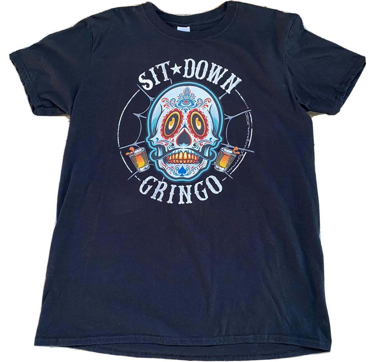 Day Of The Dead Tshirt, Size Large, Sit Down Gringo black tee S разноцветный