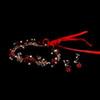 Rose Flower Crown Bridesmaid Headband With Ribbon Bride Hairband Earring Set Red Crystal Pearl