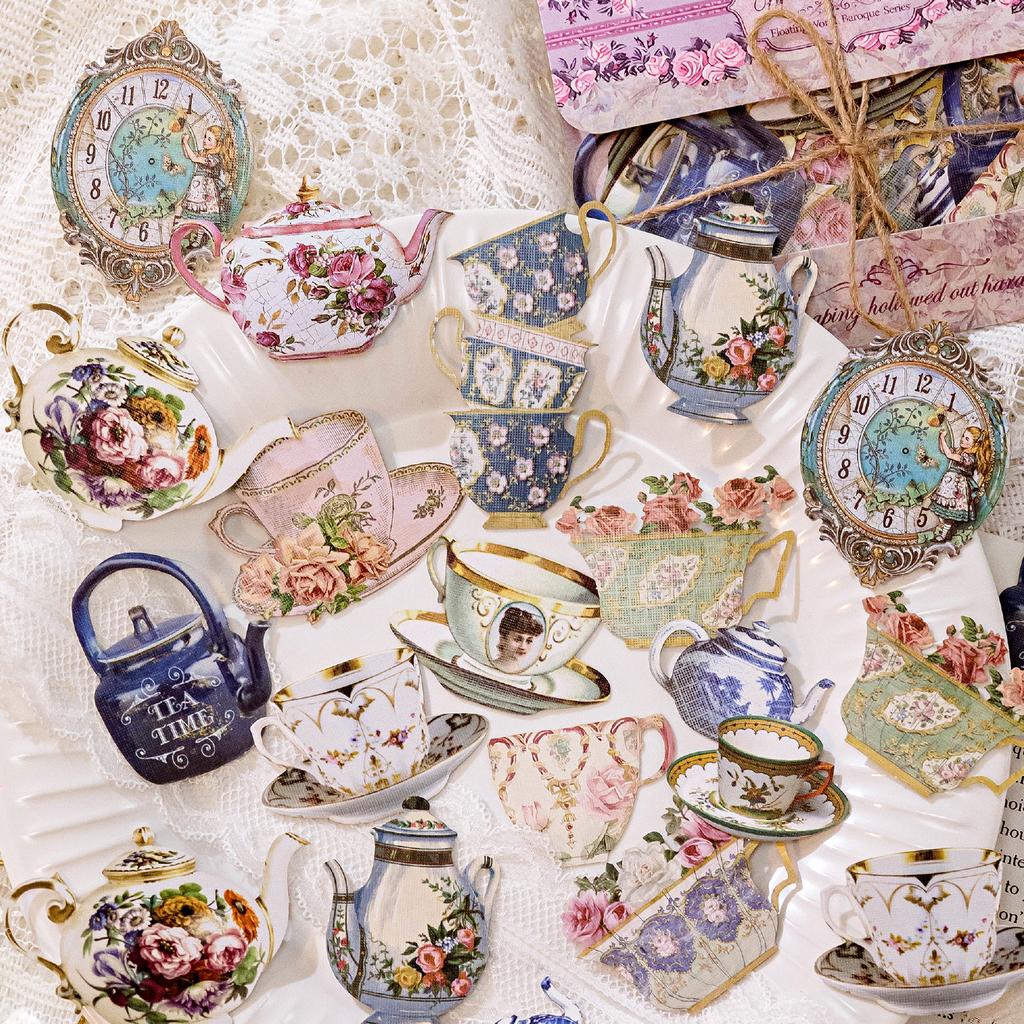 30 pcs/pack Stickers Laser hollowing out 3D Sticker DIY Decorative Scrapbook Material Collage Sticker Journal Stationery Supplie