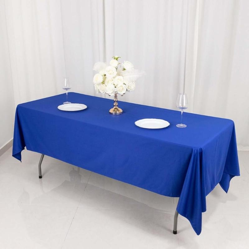 WrinkleFree Polyester Tablecloth In Blue Elegant Rectangular Design Table Cover For Camping Weddings And Home Decors