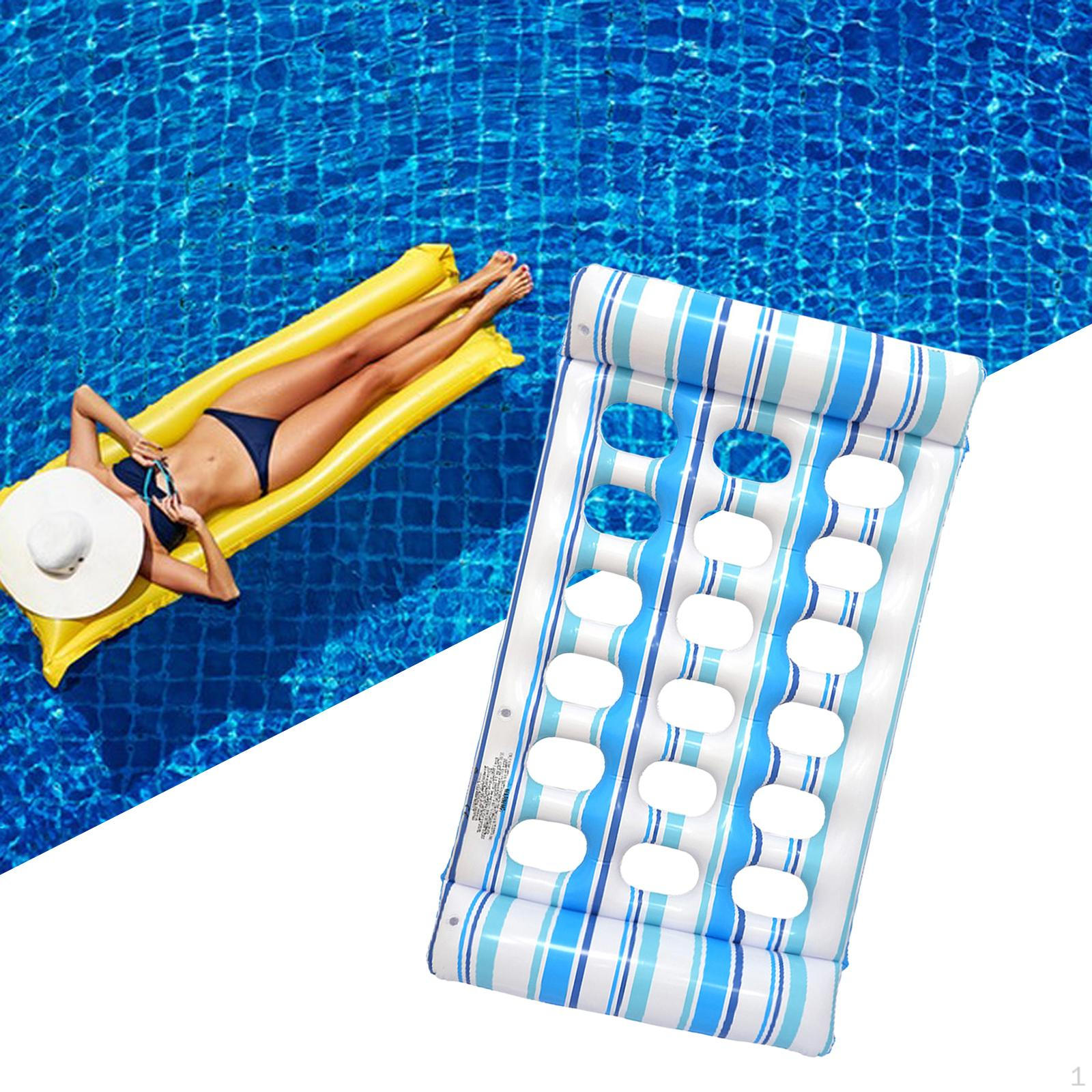 

Надувной шезлонг для бассейна, поплавок, гамак для летнего пляжа Blue