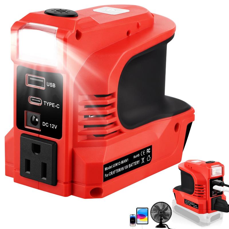 180W Power Inverter Dc 18V/21V To Ac 220V Usb Type-C Dc Adapter For Multi-Brand 18V-21V Lithium Batteries Tools