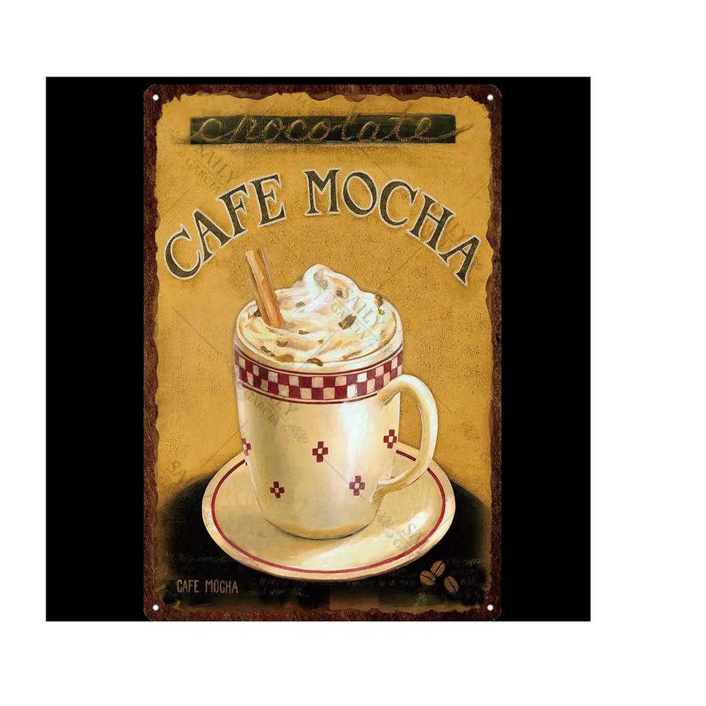 Vintage Chokladaffisch Godis Metallskylt Reklam Vägg Bar Hem Konst Kök Butik Retro Dekor Metall Väggmålning Dekoration