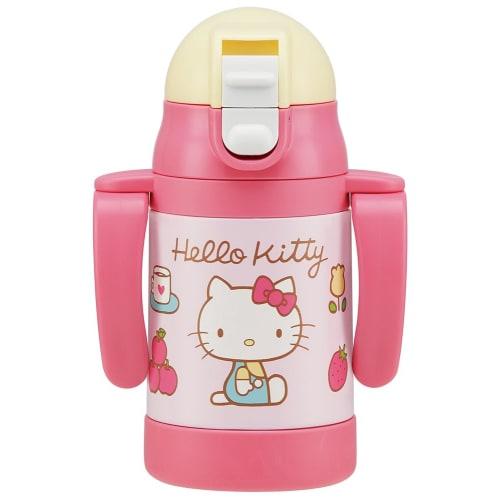 Skater Hello Kitty 70s Two Handed Straw Stainless Steel Mug Bottle Water Bottle Stainless Steel Bottle 240ml Stwm3