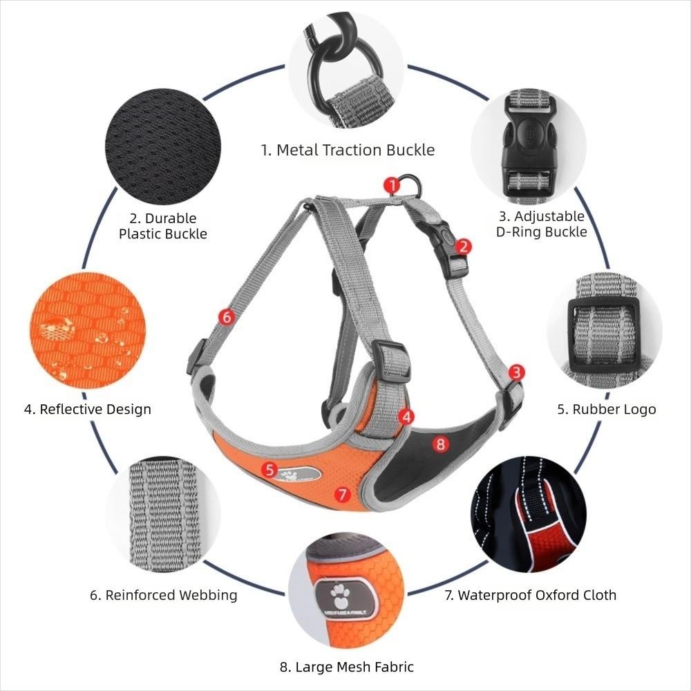 Pet Accessoires Reflective Dog Harness Oxford Cloth Walk Dog Pet Harness Waterproof Dog Vest Dogs