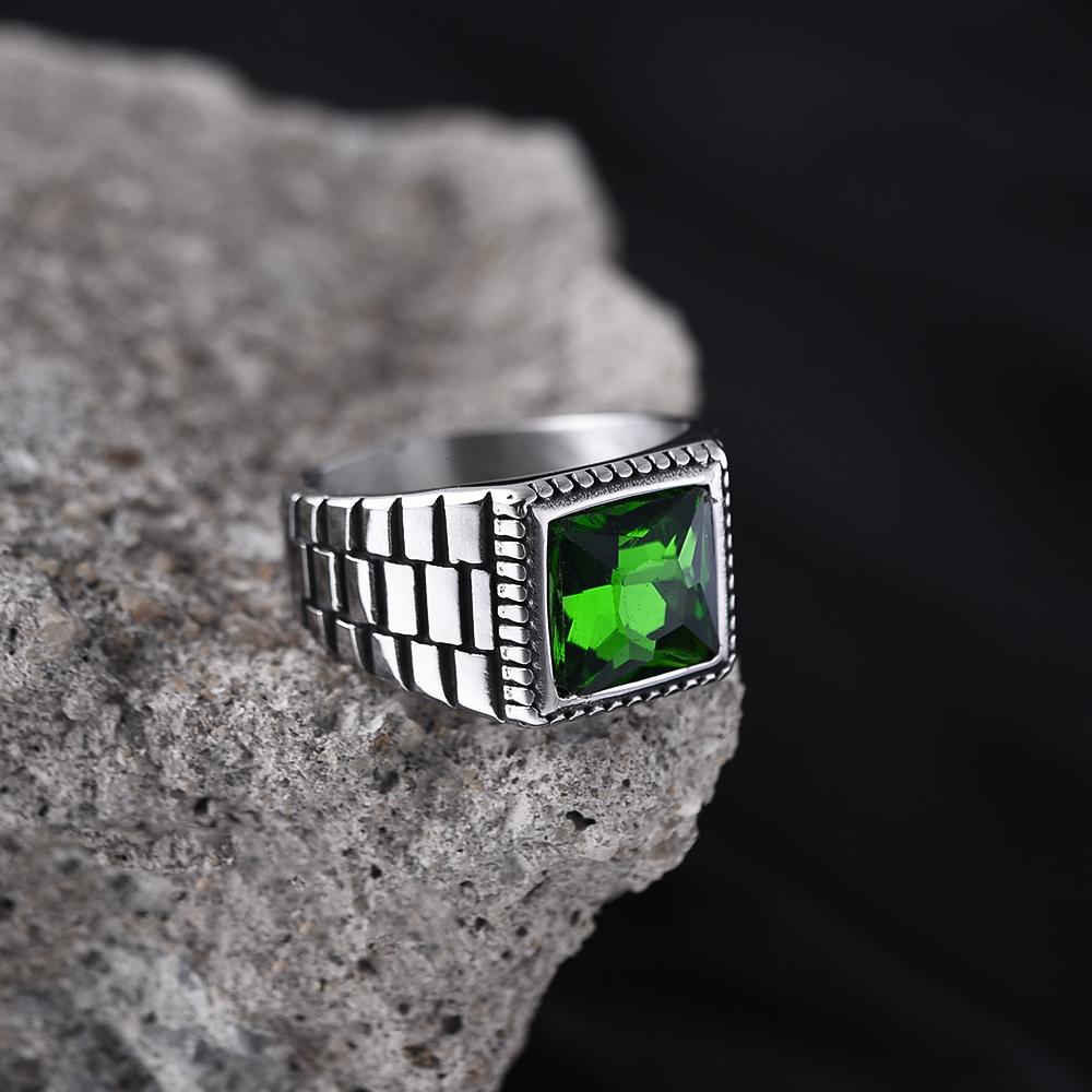 R3339 Men's High Quality 316LStainless Steel Onyx Watchband Rings Classic Fashion Trend Jewelry Product