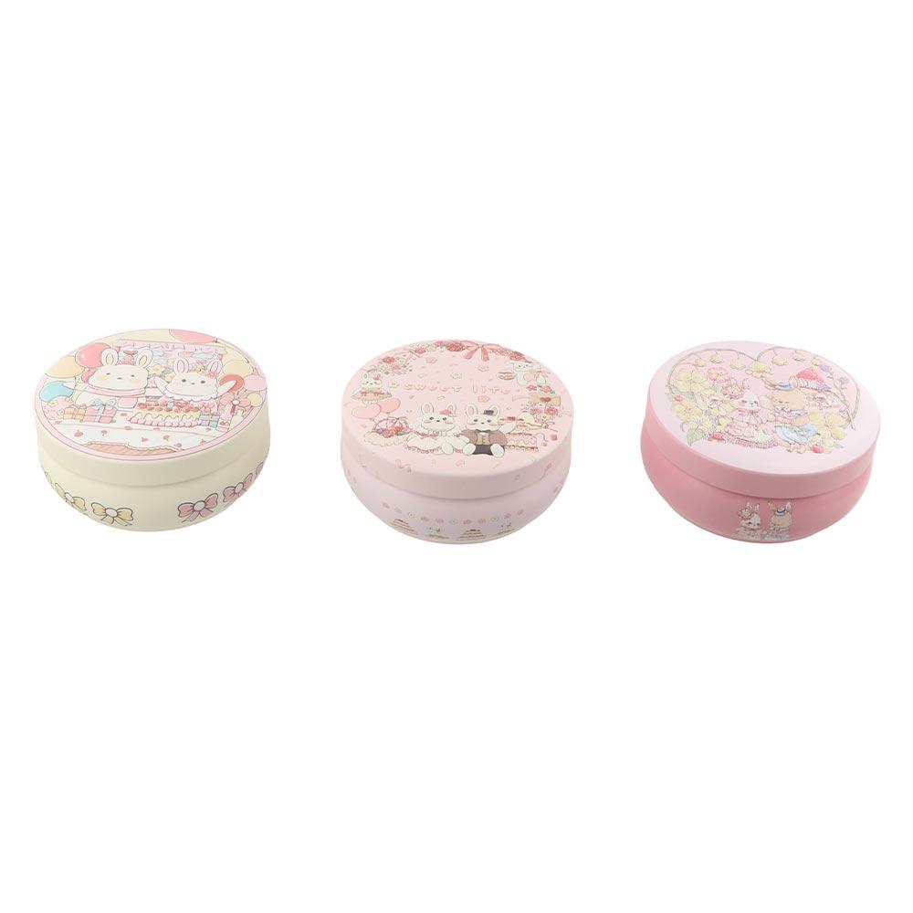 Round Candy Box Three-dimensional Pattern Biscuit Storage Box Earphone Container Tin Box  Wedding