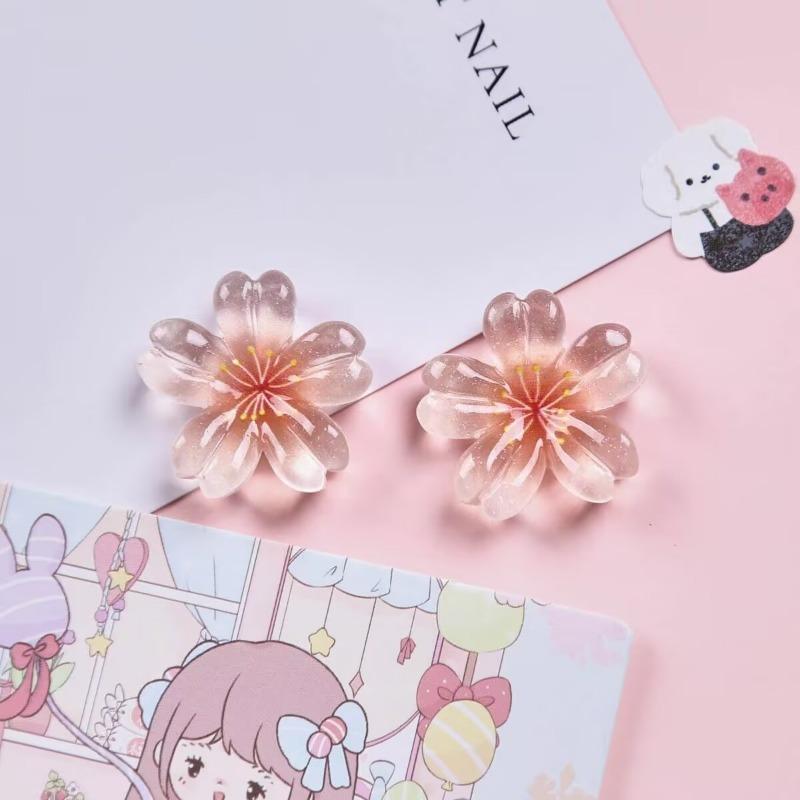 Cherry Blossom DIY Resin Accessories Cream Glue Phone Case Hair Clip Accessories Patches
