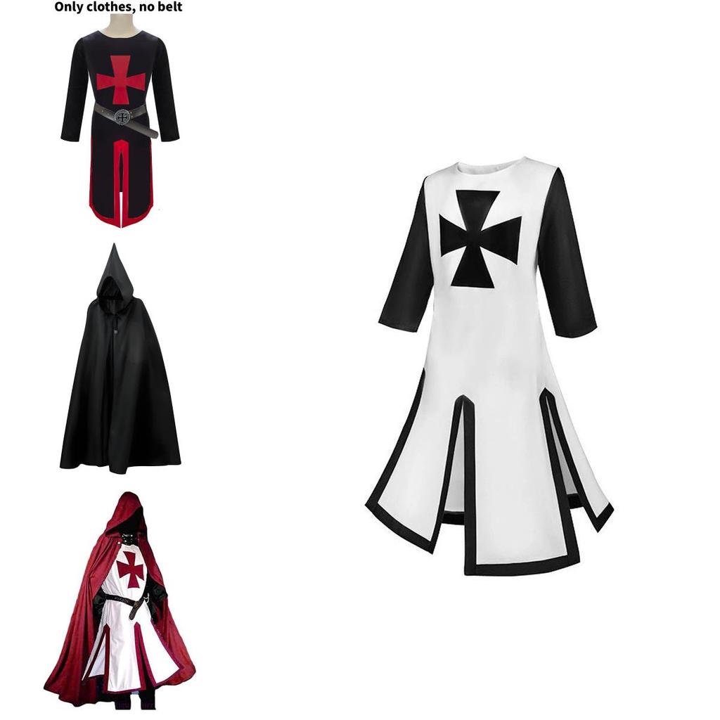 Halloween Knights Templar Outfit With Polyester Fabric And Split Design For Stage Shows