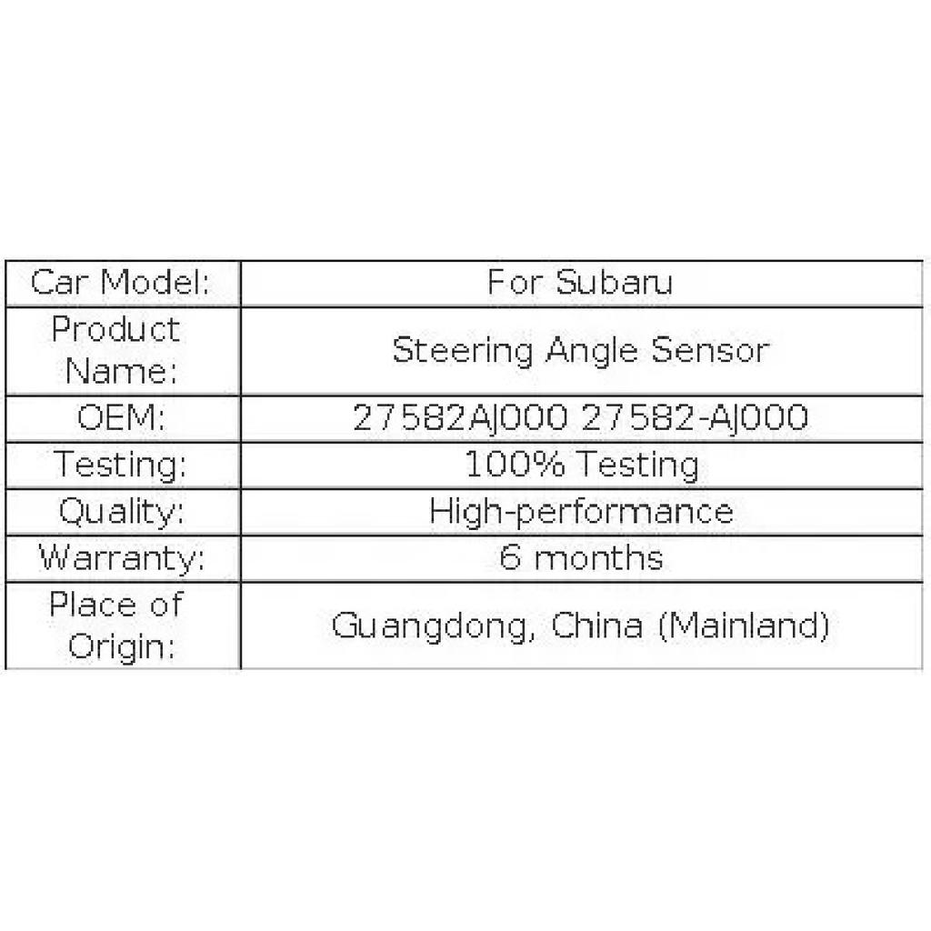 JH Steering Angle Sensor For Subaru Forester Impreza Legacy Outback XV Crosstrek WRX STI 27582AJ000 27589AJ000 27582-AJ000