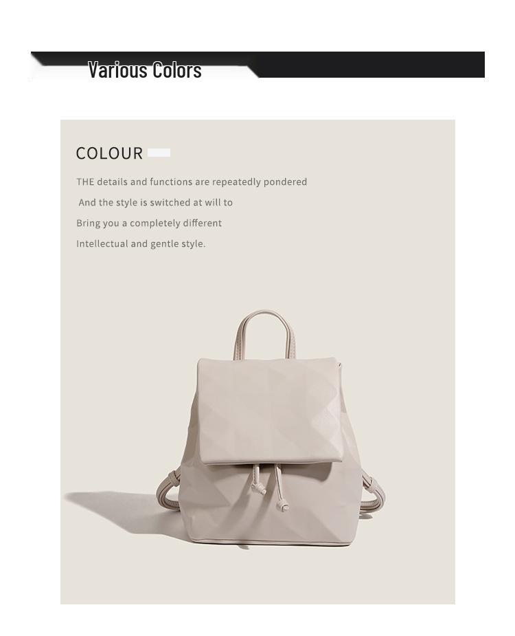 Geometric Diamond Pattern Double Shoulder Backpack - Versatile for Work, Commute, Travel & Outings